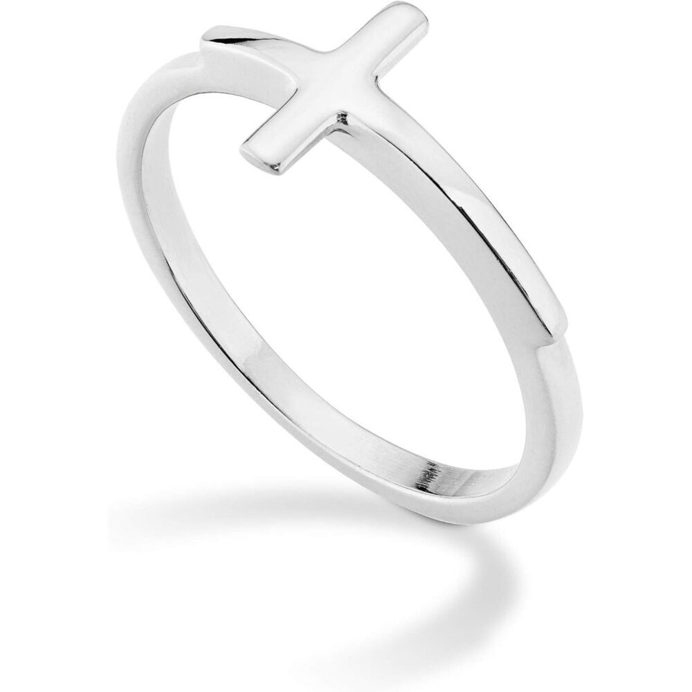 925 Sterling Silver Women’s Stackable Cross Ring Made in Italy
